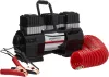 Amazon Basics AC010178C Hordozható Digitális Kompresszor, 12V, Két Hengeres, 8,3bar, 60 L/perc, 50 L Kapacitás, LED Fény, Auto Kikapcsolás, 5 m Tömlő, Akkucsipesz, Táska, Fekete Piros