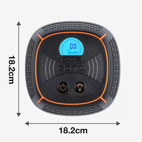 Ring Eono Essentials 2018 Digitális Autógumi Kompresszor, Előre Beállítható Nyomás, 12V, LED Fény, 60cm Tömlő, 3,3m Kábel, Fekete