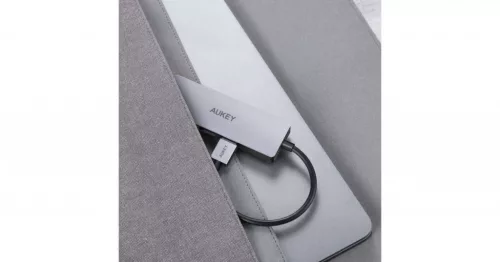 Aukey 4-port USB 3.0 Hub Model: CB-AUKEY CB-H36 4-Portos USB 3.0 HUB – Vékony Alumínium Kivitel, 5 Gbps Adatátvitel