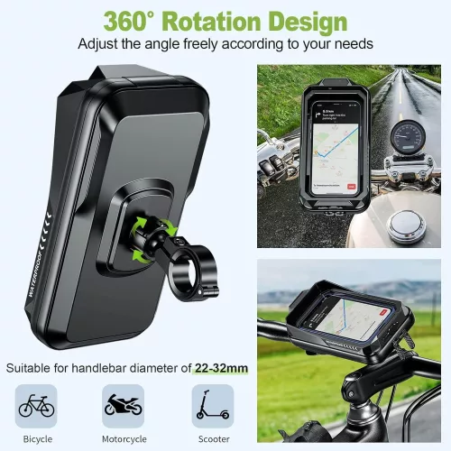 BTNEEU Vízálló Motoros Telefontartó 360° Forgatható