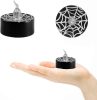 OSALADI Halloweeni LED Póklámpás Fekete Gyertya, 12 darabos, Meleg fehér Villogó