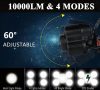 COOLEAD 5 LED-es, 10000 Lumenes Fejlámpa, Vízálló, Állítható, Újratölthető Akkumulátorokkal, Fekete
