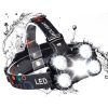 COOLEAD 5 LED-es, 10000 Lumenes Fejlámpa, Vízálló, Állítható, Újratölthető Akkumulátorokkal, Fekete