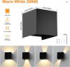 LEDMO 4 Darabos Kültéri/Beltéri LED Falilámpa, Állítható Fényívvel, 2700-3000K Meleg Fehér, IP65 Vízálló (Fekete)
