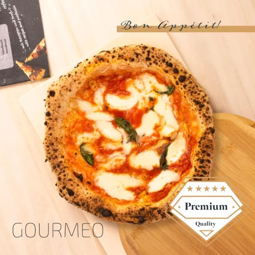 GOURMEO 38x30 cm-es Cordierit Pizza Kő Készlet Bambusz Lapáttal