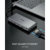 AUKEY CBC78 12 az 1-ben USB-C Hub – Gigabites Ethernet, Kettős 4K HDMI, VGA, Ezüst