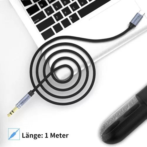 TESmart Prémium Type C - 3.5mm Audio Adapter Aux Kábel (1 méter)