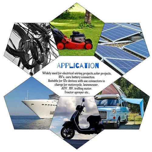 2 Darab SAE – SAE Gyors Csatlakozó Kábelhosszabbító – 18 AWG, 90 cm és 180 cm - ‎WGCD