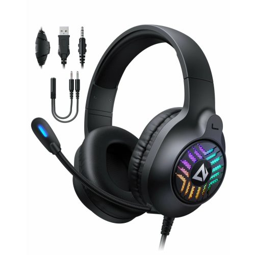 AUKEY GH-X1 RGB Gaming Fejhallgató - 50mm meghajtók, zajszűrő mikrofonnal