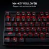 AUKEY KM-G6 vezetékes mechanikus billentyűzet - 104 gombos, 6-színű háttérvilágítással QWERTY