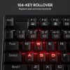 AUKEY KM-G6 vezetékes mechanikus billentyűzet - 104 gombos, 6-színű háttérvilágítással QWERTY