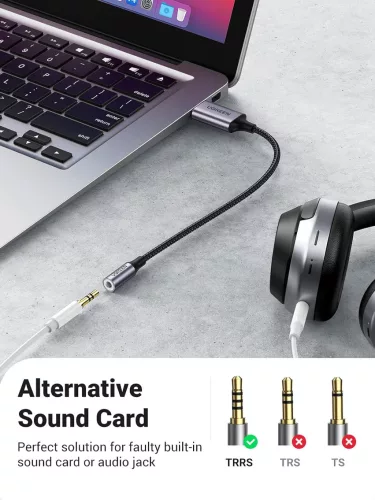UGREEN 2 az 1-ben USB-Audio Adapter 24bit/96kHz