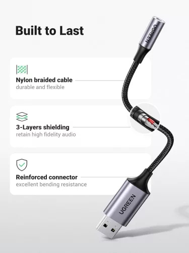 UGREEN 2 az 1-ben USB-Audio Adapter 24bit/96kHz
