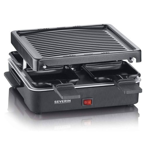 SEVERIN 4 Személyes Raclette Grill, 600W, Elegáns Fekete