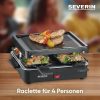 SEVERIN 4 Személyes Raclette Grill, 600W, Elegáns Fekete
