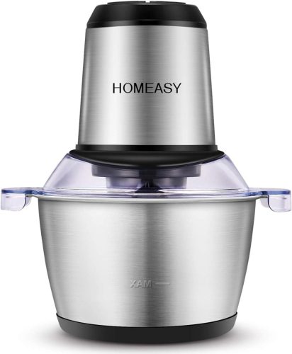 HOMEASY Elektromos Húsdaráló és Aprító 2L, 350W, Rozsdamentes Acél Késrendszerrel