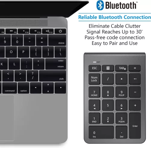 CATECK Bluetooth Numerikus Billentyűzet - Vezeték Nélküli Bluetooth Kiegészítő Billentyűzet PC-hez/Laptophoz/Irodai Munkához