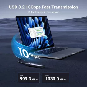   UGREEN 10Gbps M.2 NVMe SSD Ház, Szerszámmentes, USB C Külső Adapter