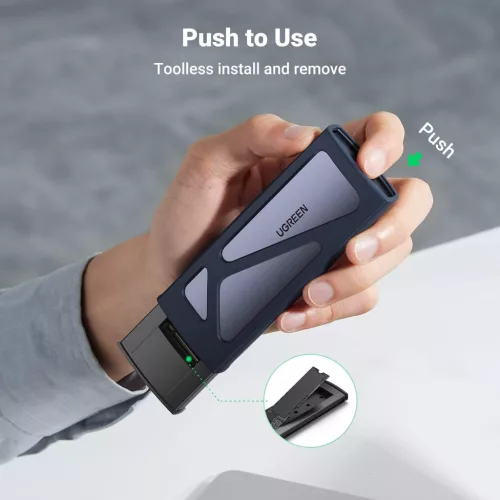 UGREEN 10Gbps M.2 NVMe SSD Ház, Szerszámmentes, USB C Külső Adapter