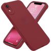 AMZ iPhone XR 6.1" Telefontok és 2db Üvegfólia, Matt Mélyvörös, Karcálló, Ütésálló Szilikon Védelem