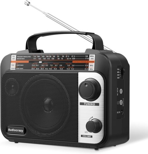 Audiocrazy FM/AM/SW1-2 Hordozható Rádió 1000mAh Akkumulátorral