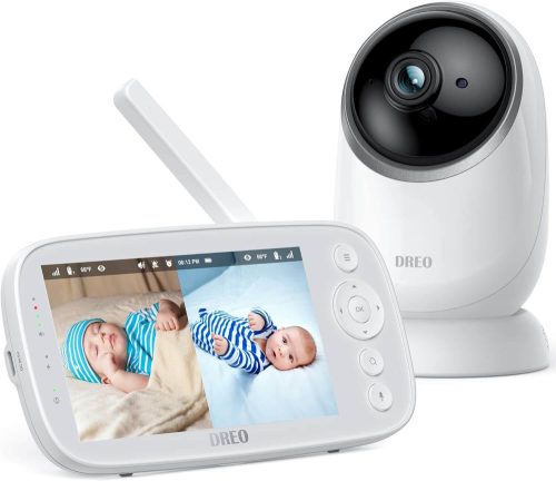 Dreo Babymonitor Kamera, 12 cm-es, 720p HD Videó, Osztott Képernyős Babamonitor Kamerával és Hanggal