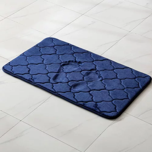 Miulee Memóriahabos Marokkói Fürdőszobaszőnyeg 50x80 cm Tengerkék