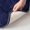 Miulee Memóriahabos Marokkói Fürdőszobaszőnyeg 50x80 cm Tengerkék
