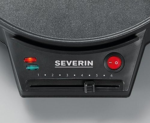 SEVERIN CM 2198 Palacsintasütő, XXL Grill Tányérral (30 cm Átmérő), Folyamatos Hőmérséklet-beállítás, Fekete