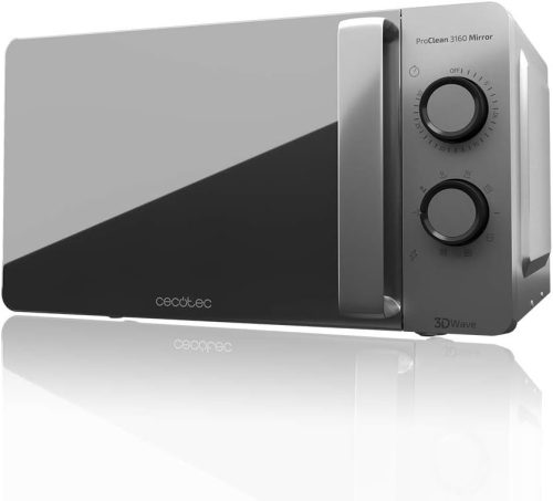 Cecotec ProClean 3160 Mirror Mikrohullámú Sütő, 20L, Tükrös Ajtó, 800W Grill