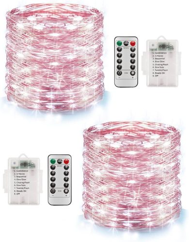 Lightnum Kültéri és Beltéri LED Füzér (2x10m, Hideg Fehér fénnyel)