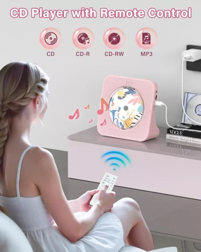 Greadio KC-806 Pink Bluetooth 5.0 Asztali CD Lejátszó