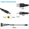 USB 2.0 – 4.0mm x 1.7mm DC Töltőkábel Adapter – 1m, 1-2A Áramerősség