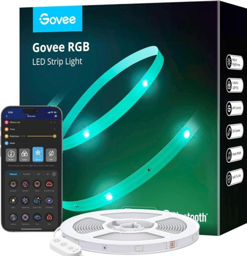 Govee 15 méteres RGB LED szalag, Bluetooth vezérlés, 64 jelenet, zene szinkronizálás