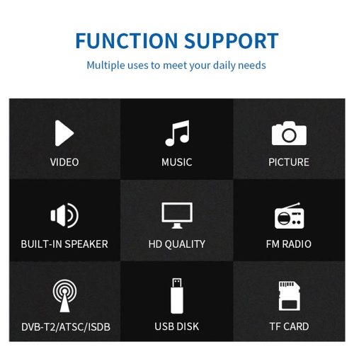 LEADSTAR D5 DVB-T2 Digitális Autós TV 5 Hüvelykes LED Képernyő, 1500 mAh Akkumulátor