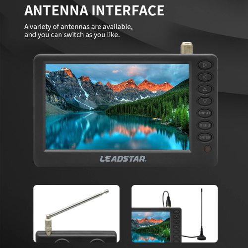 LEADSTAR D5 DVB-T2 Digitális Autós TV 5 Hüvelykes LED Képernyő, 1500 mAh Akkumulátor