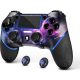  AceGamer Vezeték Nélküli Vezérlő PS4-hez, 2 Hüvelykujj-Görbítővel, 3.5mm-es Audióval és Turbo Funkcióval, Purple Galaxy Egyedi Tervezésű V2 Játékvezérlő