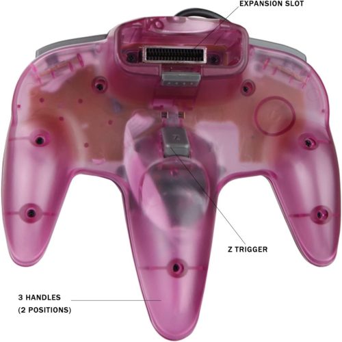 Hovlian 2 Pack Klasszikus Vezetékes 64-Bit Játékvezérlő N64 Konzolhoz (Áttetsző Kék és Lila)