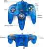 Hovlian 2 Pack Klasszikus Vezetékes 64-Bit Játékvezérlő N64 Konzolhoz (Áttetsző Kék és Lila)