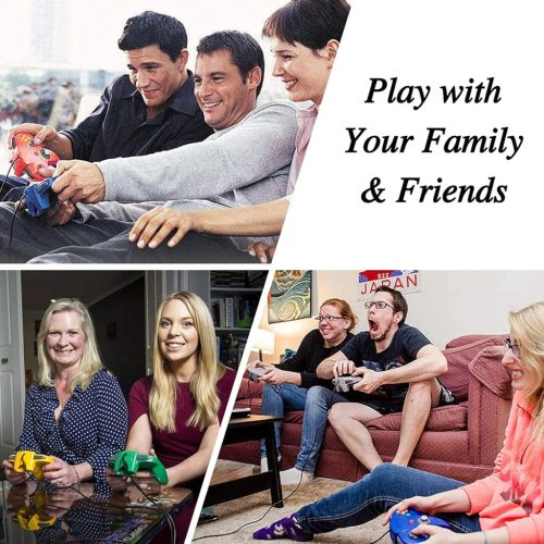 Hovlian 2 Pack Klasszikus Vezetékes 64-Bit Játékvezérlő N64 Konzolhoz (Áttetsző Kék és Lila)