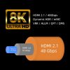 DGHUMEN Ultra High Speed HDMI 2.1 Kábel, 6 láb - 8K 60Hz, 4K 120Hz Támogatással