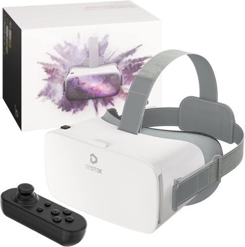 DESTEK V5 VR Szemüveg Mobilhoz Fehér Bluetooth Távirányítóval
