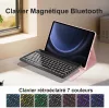 JADEMALL Billentyűzet Tok Samsung Galaxy Tab S9 FE+ 31cm 2023, Bluetooth, AZERTY, Háttérvilágítás 7 Szín, Mágneses Levehető, Rózsaszín, TPU, PU
