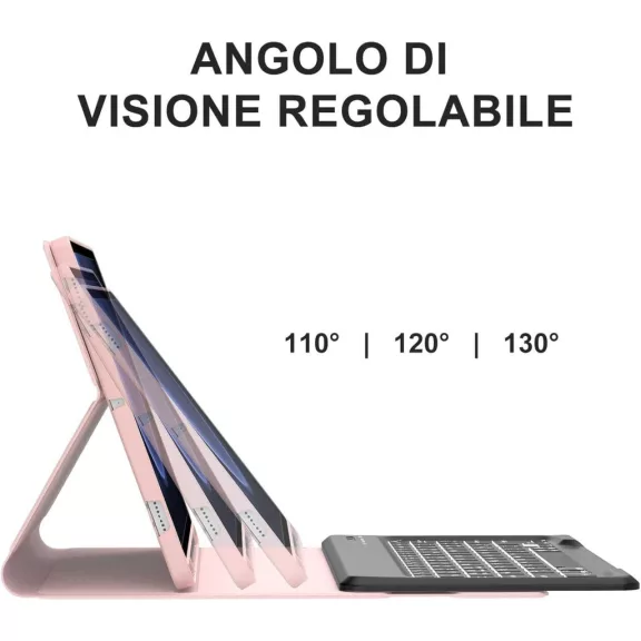 JADEMALL Billentyűzet Tok Samsung Galaxy Tab S9 FE+ 31cm 2023, Bluetooth, AZERTY, Háttérvilágítás 7 Szín, Mágneses Levehető, Rózsaszín, TPU, PU JADEMALL Billentyűzet Tok Samsung Galaxy Tab S9 FE+ 31cm 2023, Bluetooth, AZERTY, Háttérvilágítás 7 Szín, Mágneses Levehető, Rózsaszín, TPU, PU