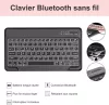 JADEMALL Billentyűzet Tok Samsung Galaxy Tab S9 FE+ 31cm 2023, Bluetooth, AZERTY, Háttérvilágítás 7 Szín, Mágneses Levehető, Rózsaszín, TPU, PU