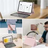 JADEMALL Billentyűzet Tok Samsung Galaxy Tab S9 FE+ 31cm 2023, Bluetooth, AZERTY, Háttérvilágítás 7 Szín, Mágneses Levehető, Rózsaszín, TPU, PU
