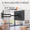 GINKGO Fali TV Konzol, Extra Hosszú 120 cm Kar, 37-80" (94–203 cm) LCD LED OLED TV, Dönthető, Forgatható, Max 45 kg, VESA 600 × 400, Fekete