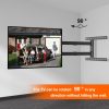 GINKGO Fali TV Konzol, Extra Hosszú 120 cm Kar, 37-80" (94–203 cm) LCD LED OLED TV, Dönthető, Forgatható, Max 45 kg, VESA 600 × 400, Fekete
