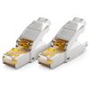 Enmane 2x CAT 7 RJ45 hálózati csatlakozó, szerszám nélküli, árnyékolt, 10 Gbit/s, 600 MHz, ezüst színben