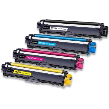   LeciRoba TN-241 TN-245 Toner Készlet, Brother DCP sorozat, HL sorozat, MFC sorozat Kompatibilis, 4 Darab (F, S, M, C), 2500 Oldal Fekete, 2200 Oldal Színes